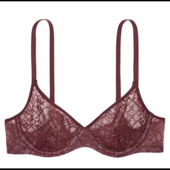 Victoria’s Secret Maroon Lace Unlined Demi Bra - Picture 5 of 5